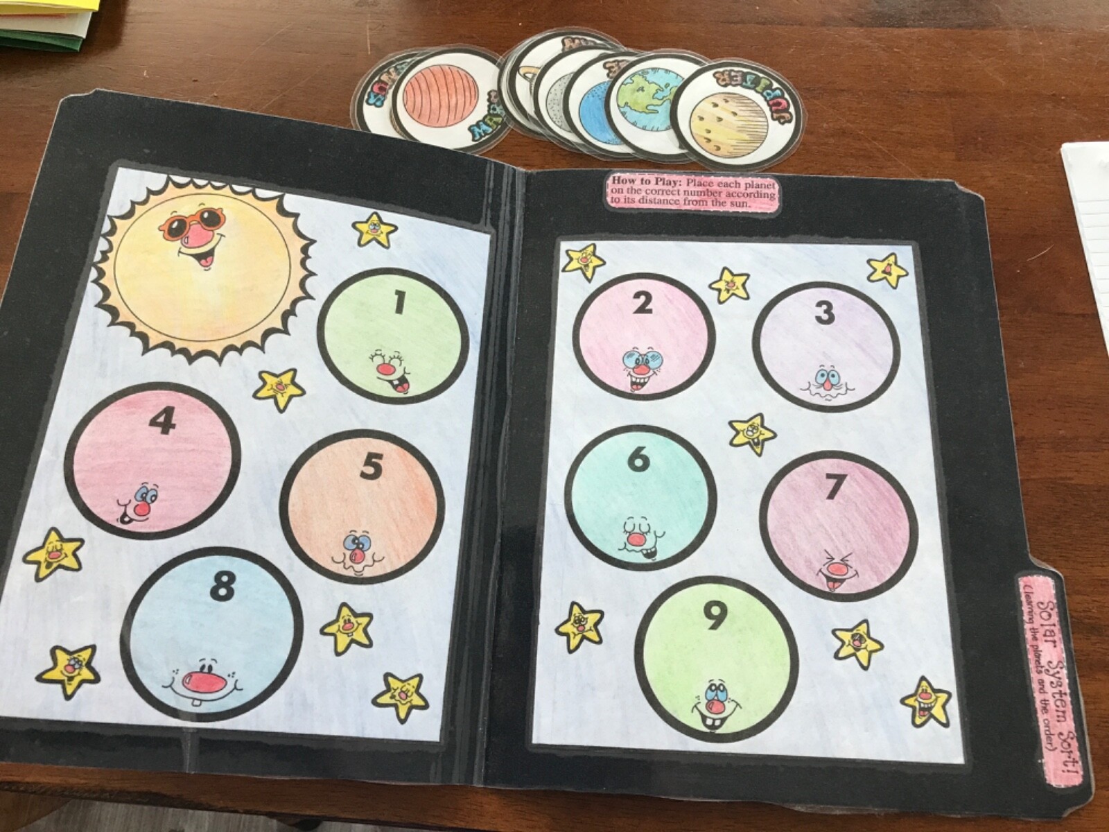 Solar System Sort! Planets Science grades k-4 file folder game