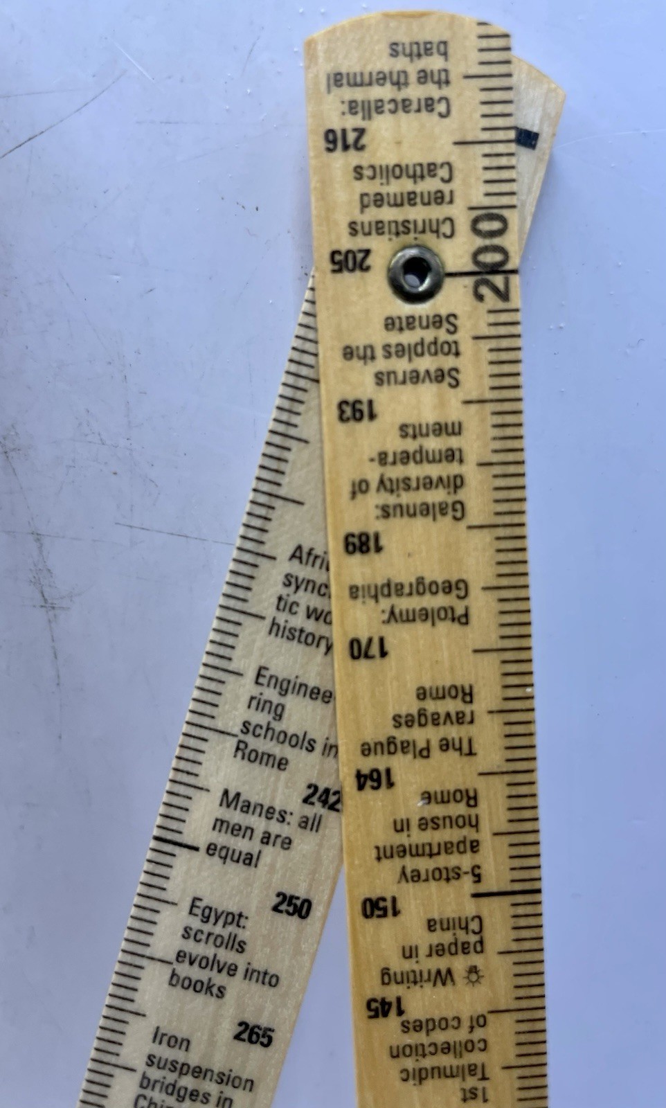 2000 Years by the Meter History Folding Ruler MeterMorphosen Teaching Tool Wood