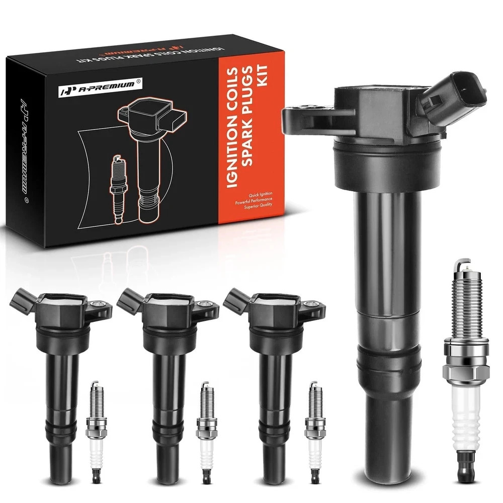 Complete Pack of 6 APM Set of 4 Ignition Coil Pack (2-pin) and Iridium