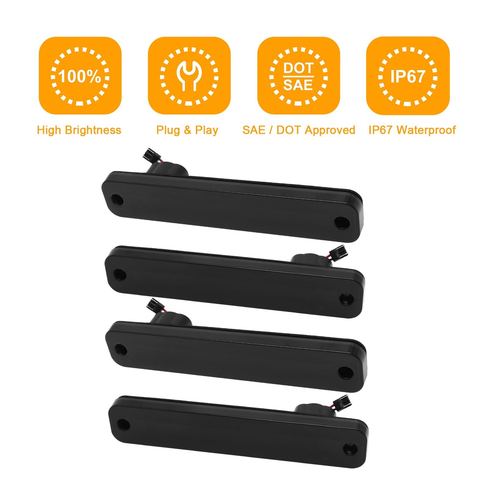 LED Side Marker Lights Compatible with F100/150/250/350 1973-1979,for Econoli…
