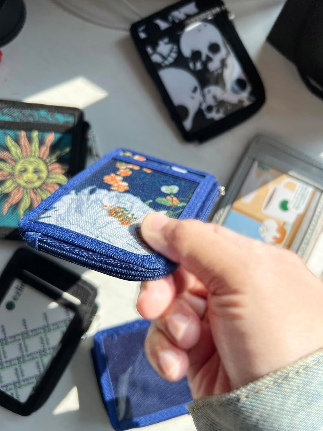DQL keychain wallet for women minimalist wallet for men small womens wallet, id