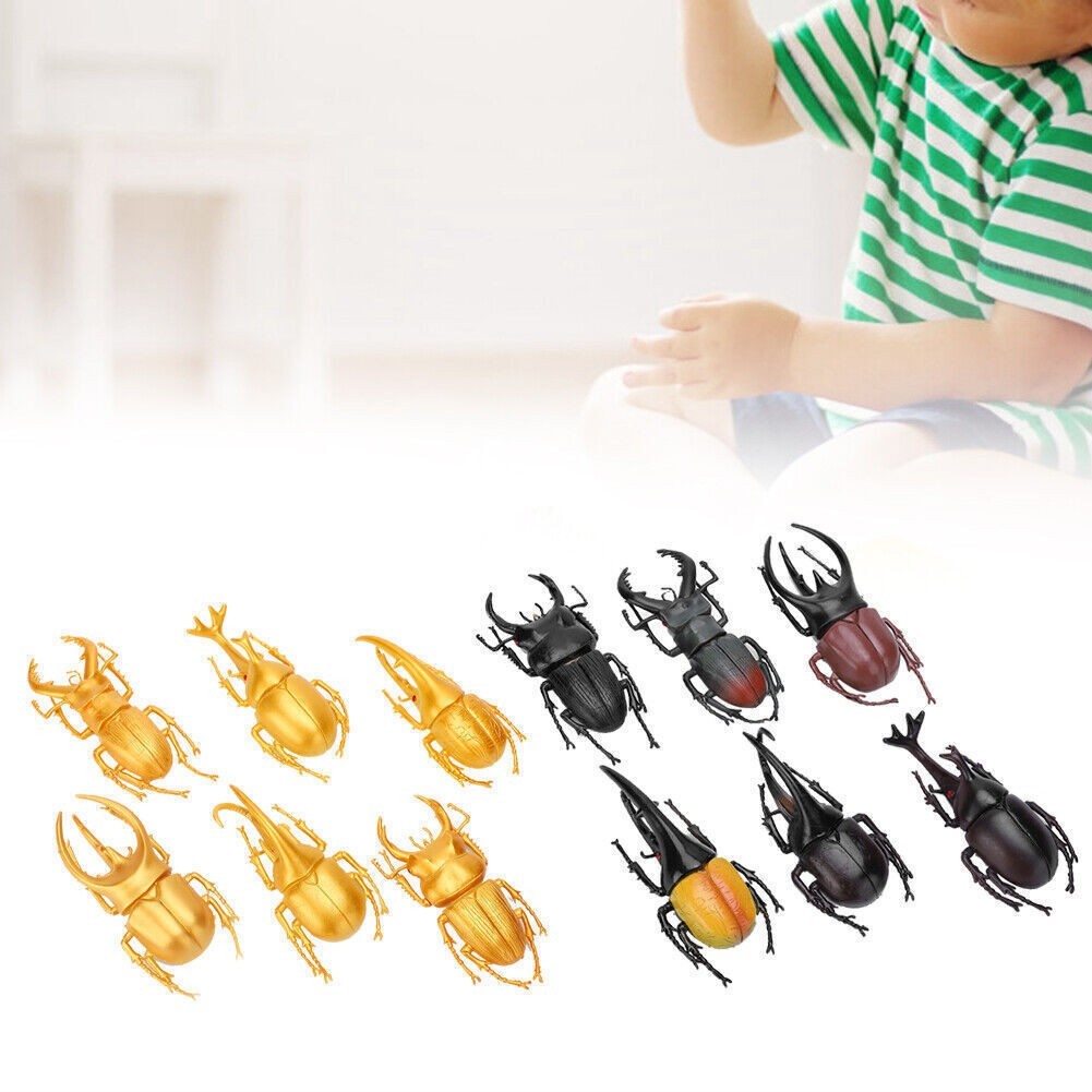 6pcs Simulation Insect Model Halloween Trick Props NonToxic PVC Insect