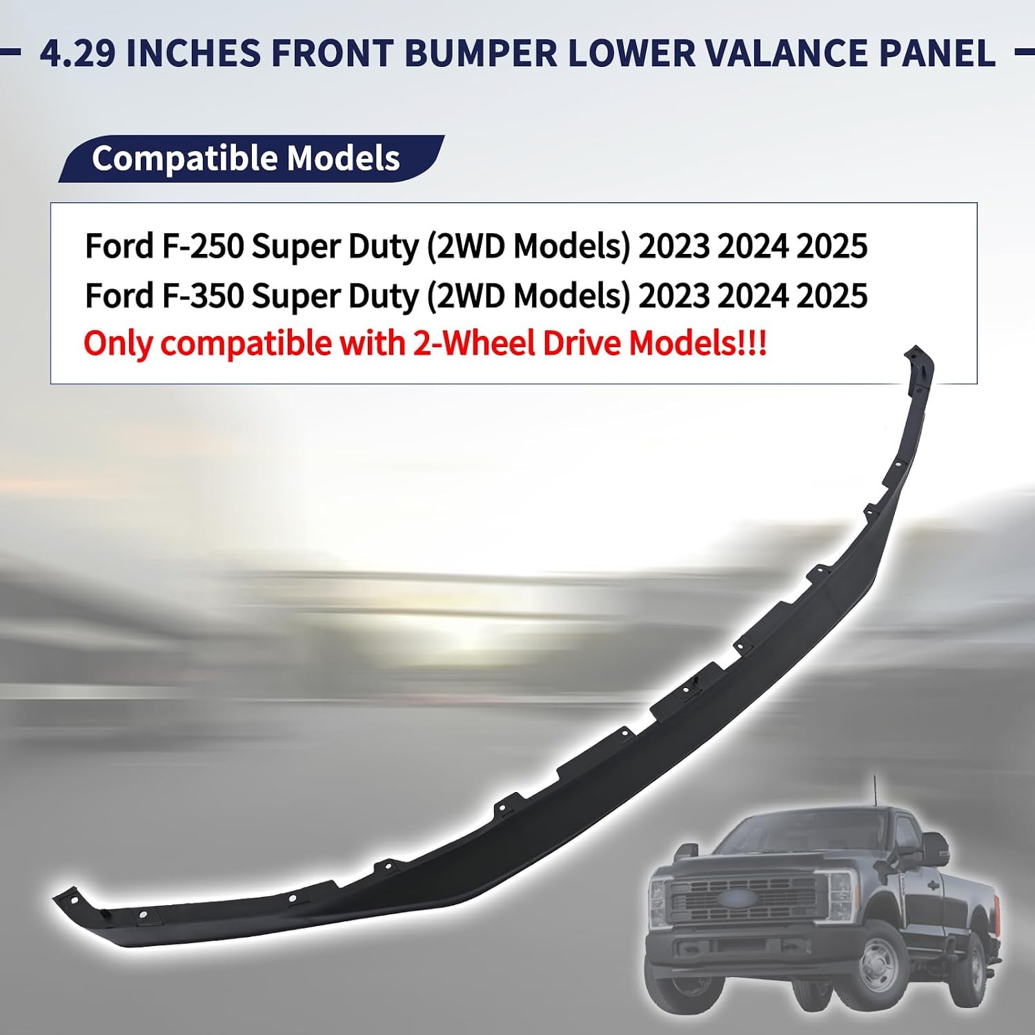 Front Bumper Lower Valance for Ford F250 F350 2023