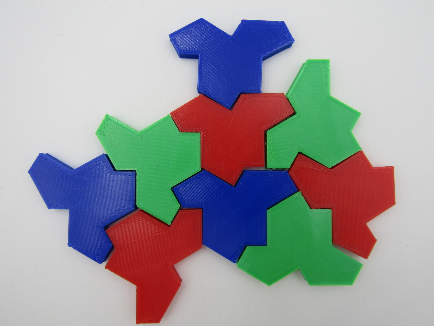 Einstein Tiles Tile Set Aperiodic Monotile Tiling Shape Math 9 PCS, PICK COLORS