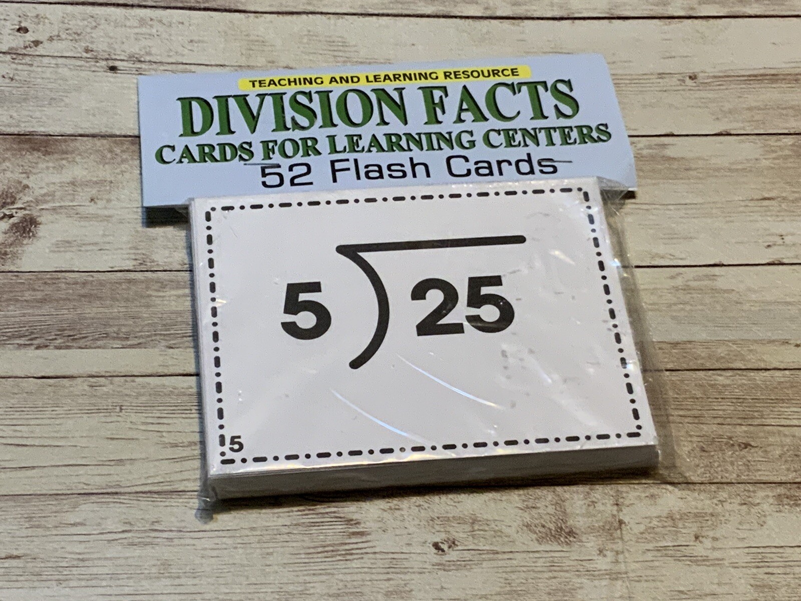 DIVISION FACTS – Cards for Learning Center 52 Cards- Teaching supplies