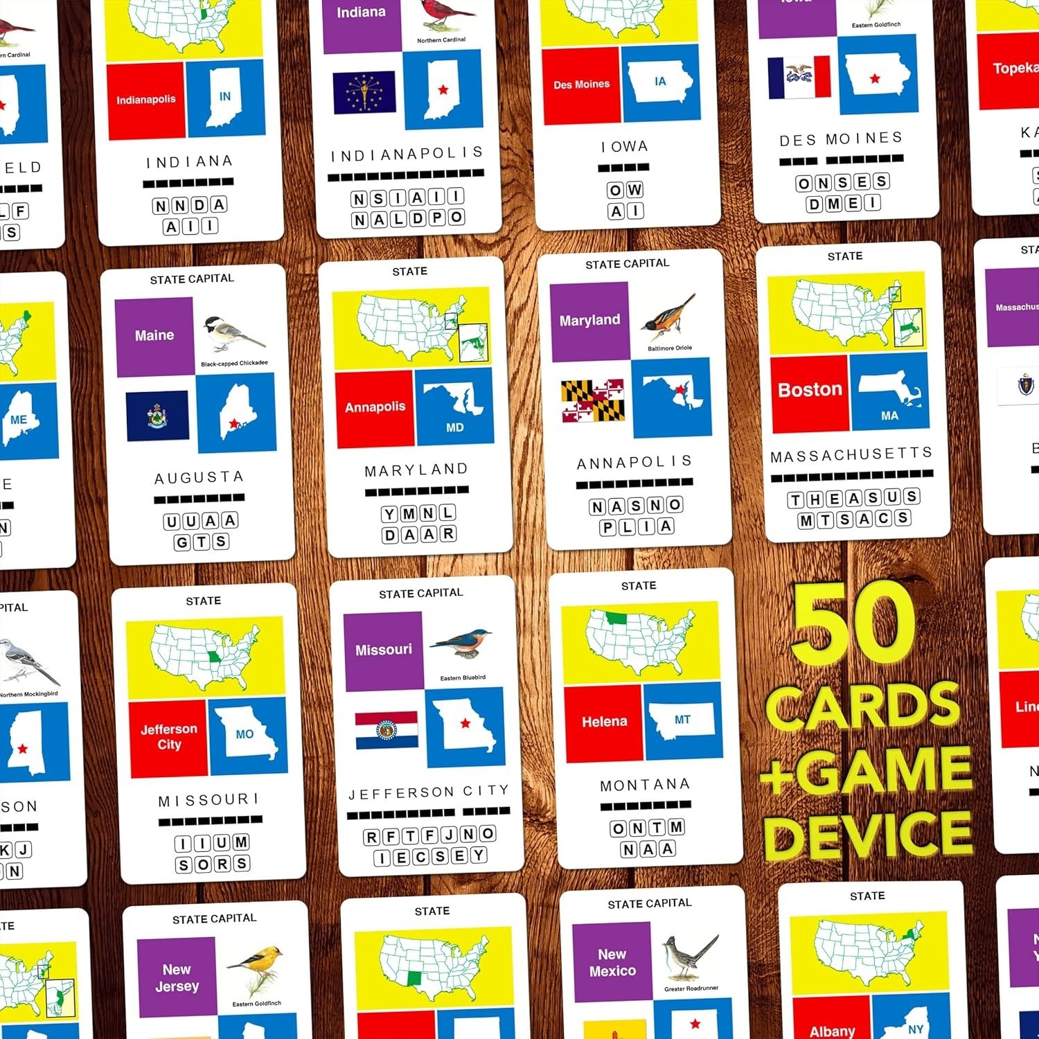 Pocket-Sized US States & Capitals Flash Cards – Travel-Friendly Learning