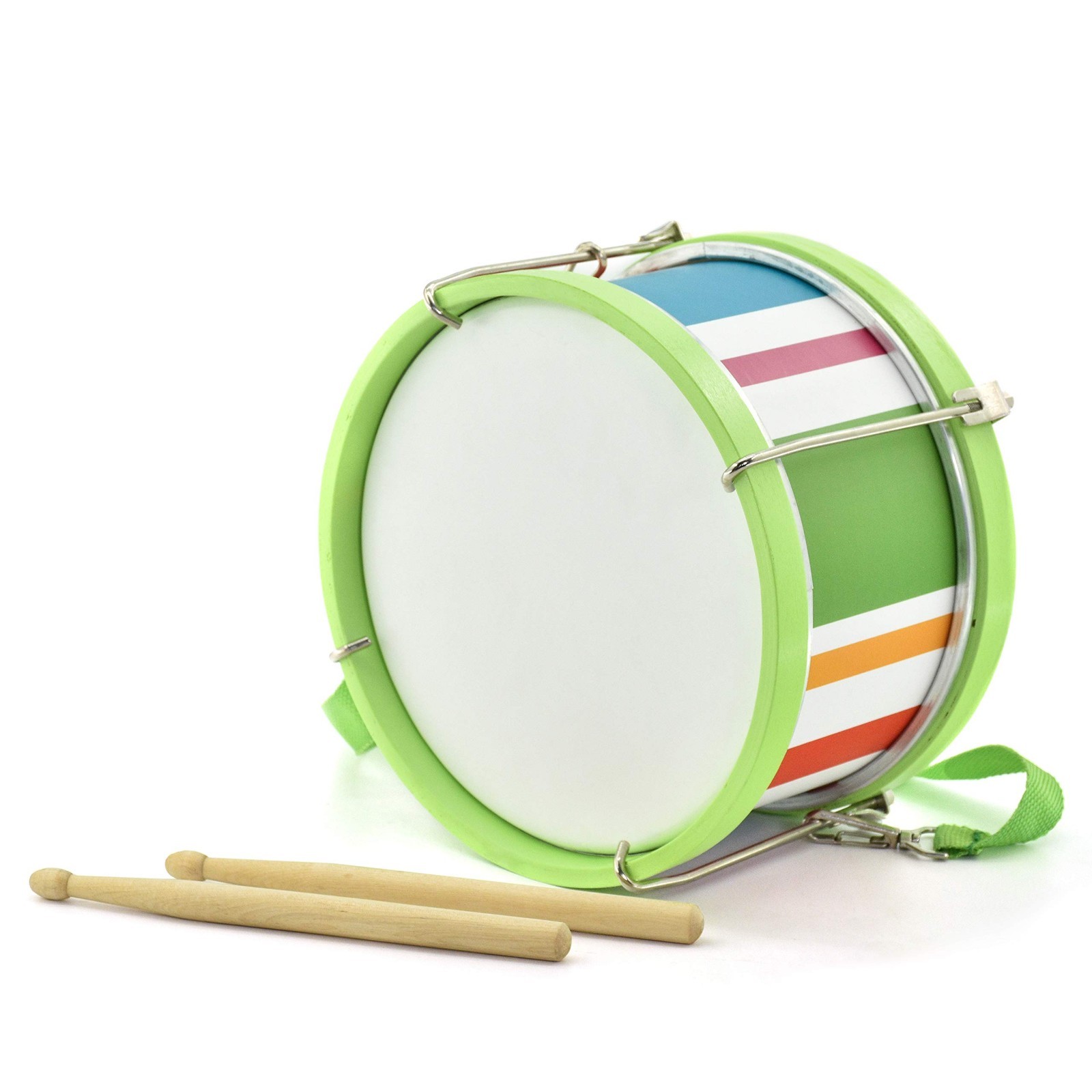 Kids Drum Set 8-Inch Wooden Drum Toys with an Adjustable Strap and 2 Drumsticks