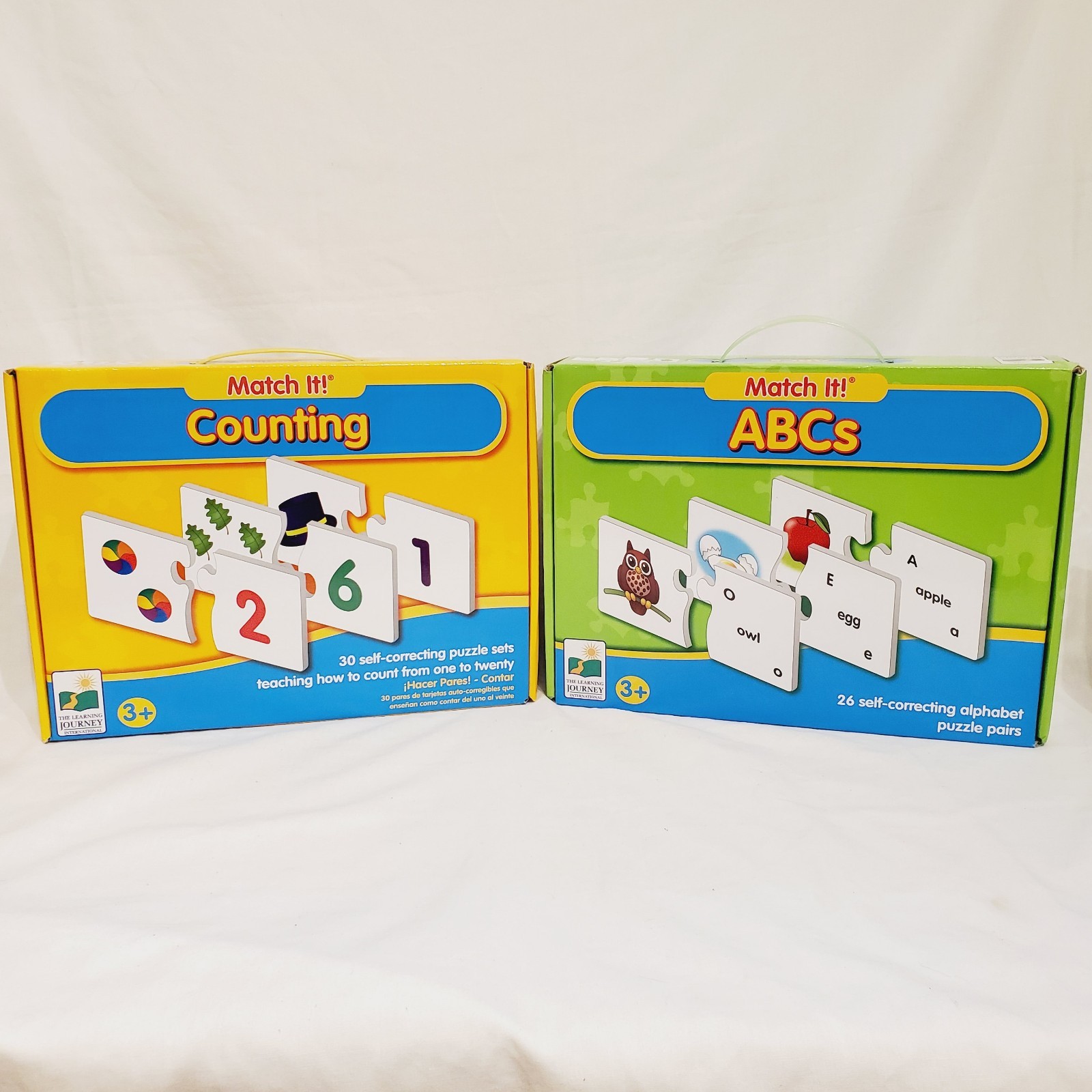 Match It! ABCs & Counting Box Set 26 pc and 30 pc Puzzle Sets Math Reading Skill