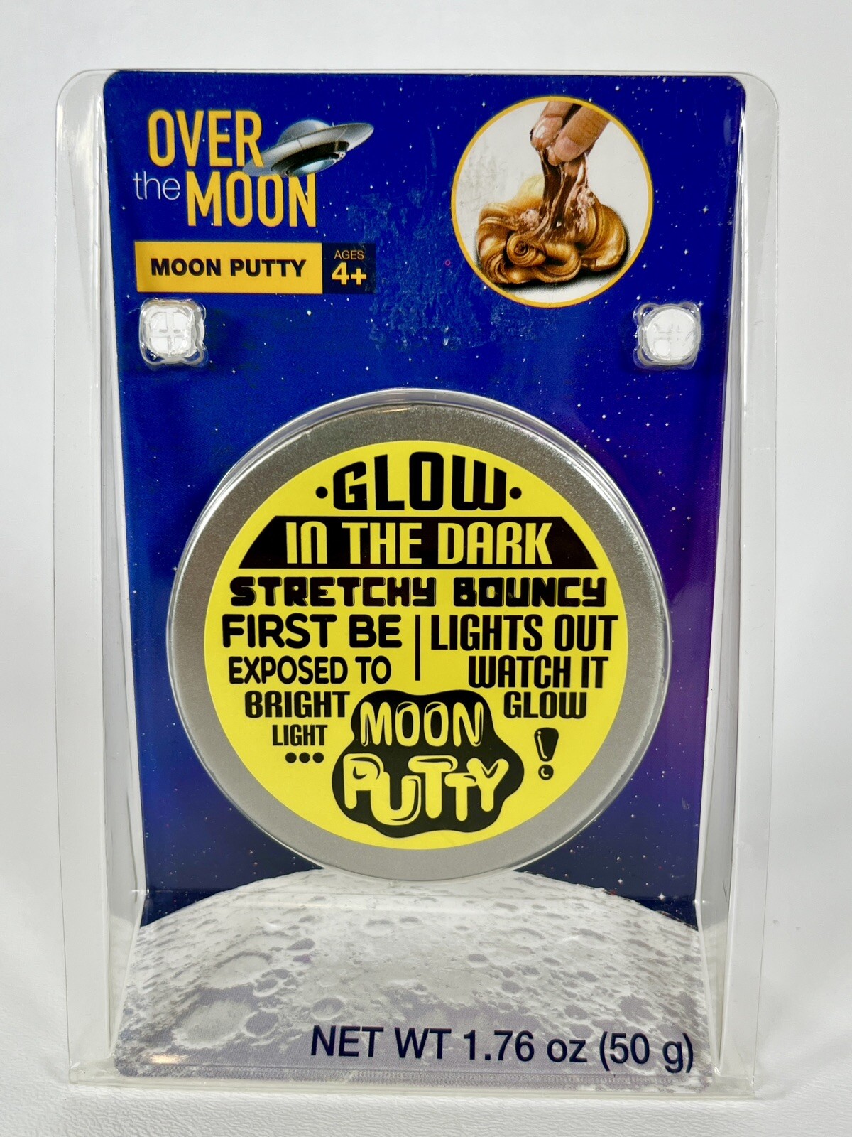 Over The Moon Putty Glow In The Dark Gold Metallic Stretchy and Bouncy Kids Gift