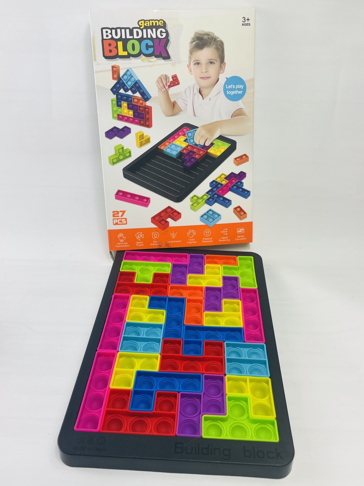 CVC Kids Games, Pop It Board Fidget Sensory Toys Ages 3+ Building Block