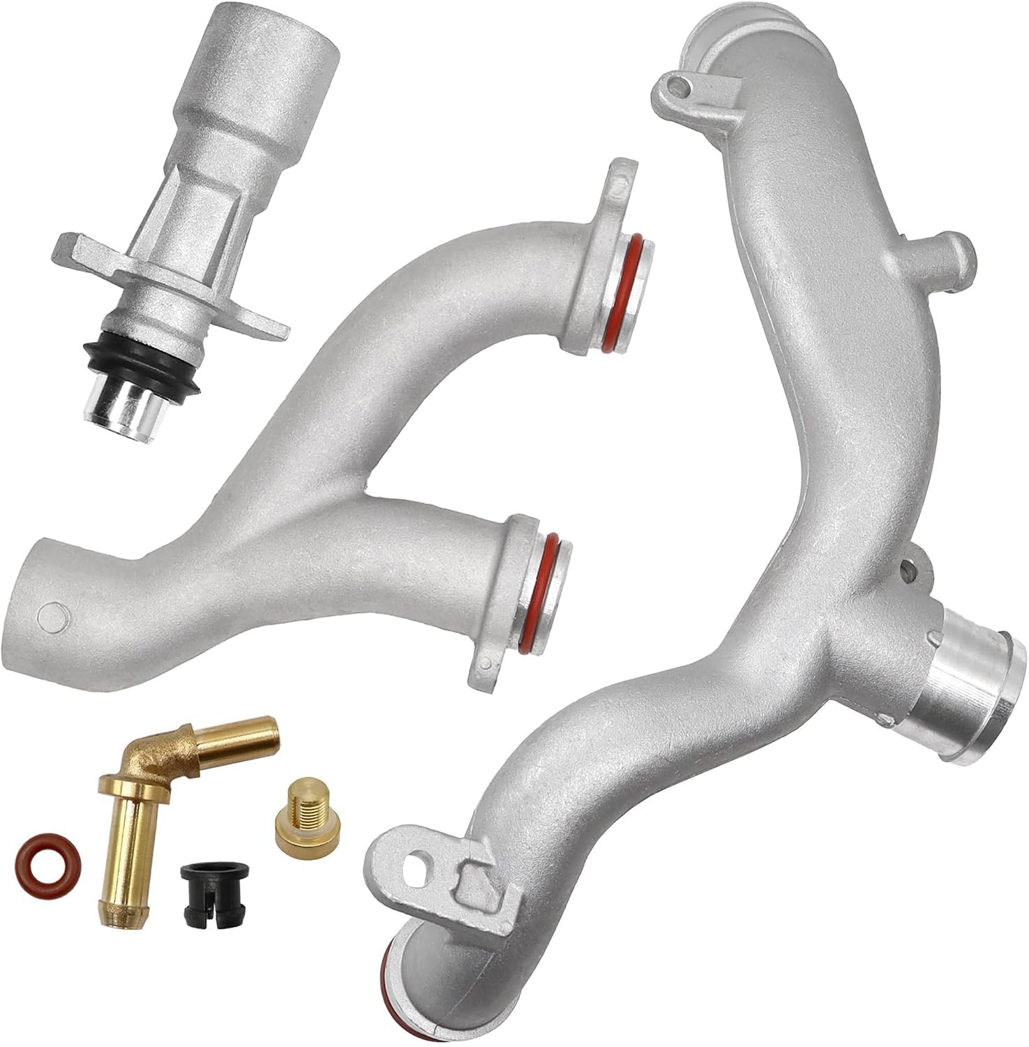 Aluminum Coolant Outlet Pipes Kit Compatible with Jaguar/Land Rover Range Rover