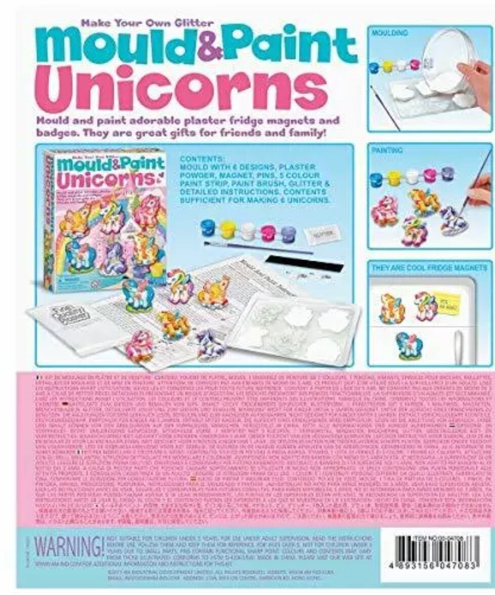 New Mould And Paint Unicorn Art Activity. Fun For Ages 5+. Great Christmas Gift.