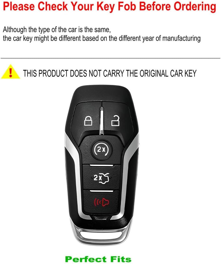 for Ford Key Fob Cover Metal Case for Mustang Explorer Fusion F150 Edge Linco…