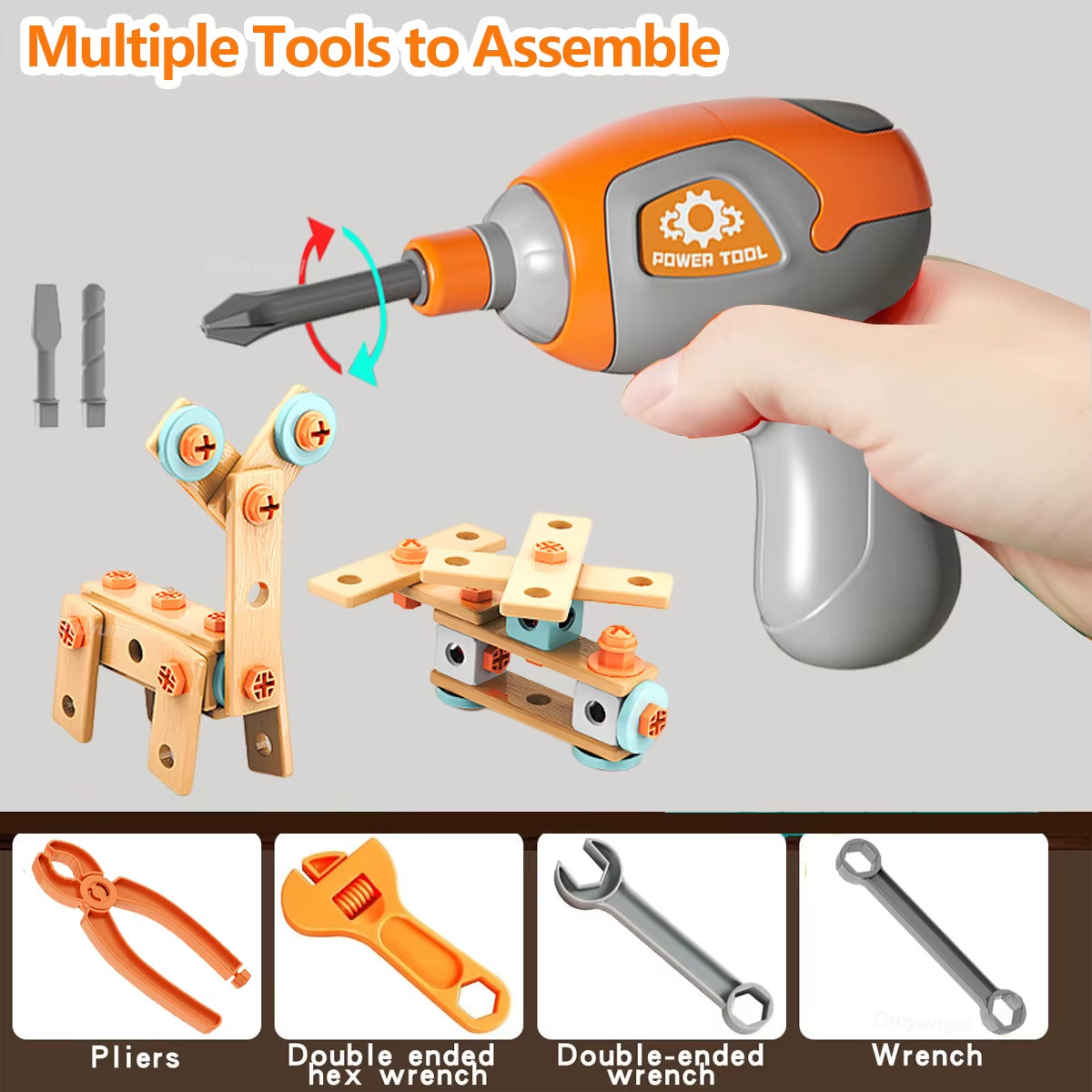 Ensemble D’Outils Pour Enfants, Kit De Jouets D’Assemblage D’Écrou De Bricolage,