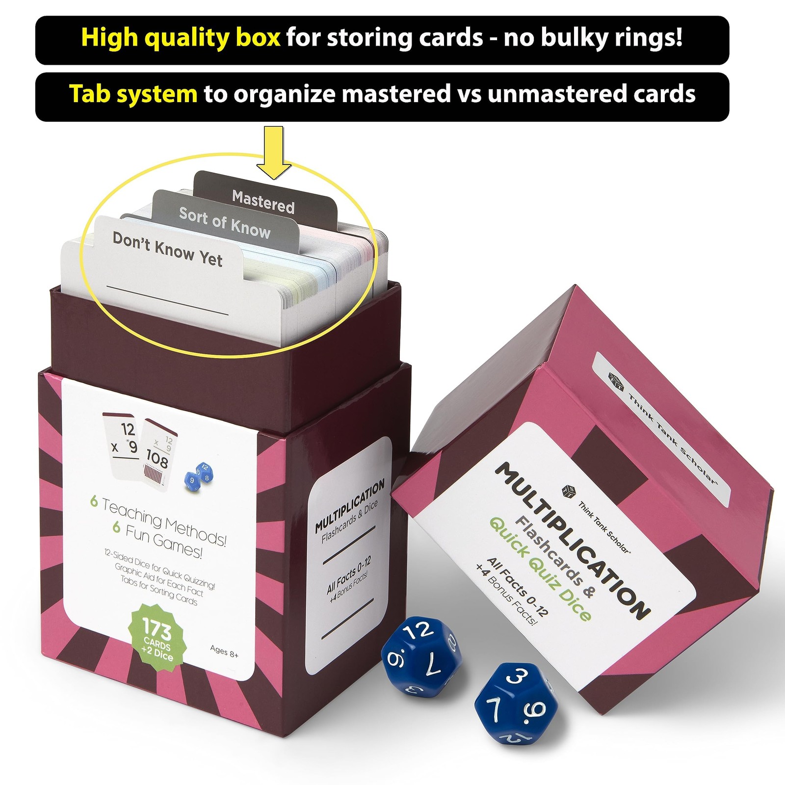 335 Multiplication & Division Flash Cards (Award Winning) 1 Fact Per Card wit…