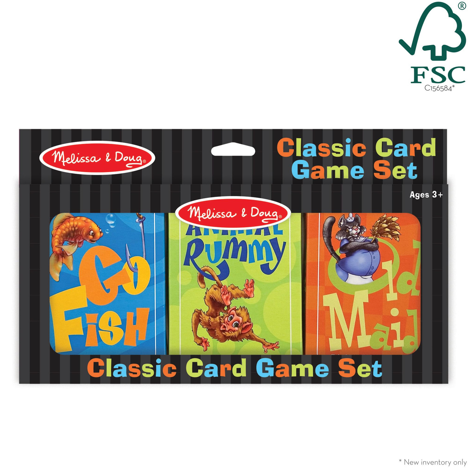 Melissa and Doug Animal Card Game Set Old Maid Go Fish Rummy for Kids 3+