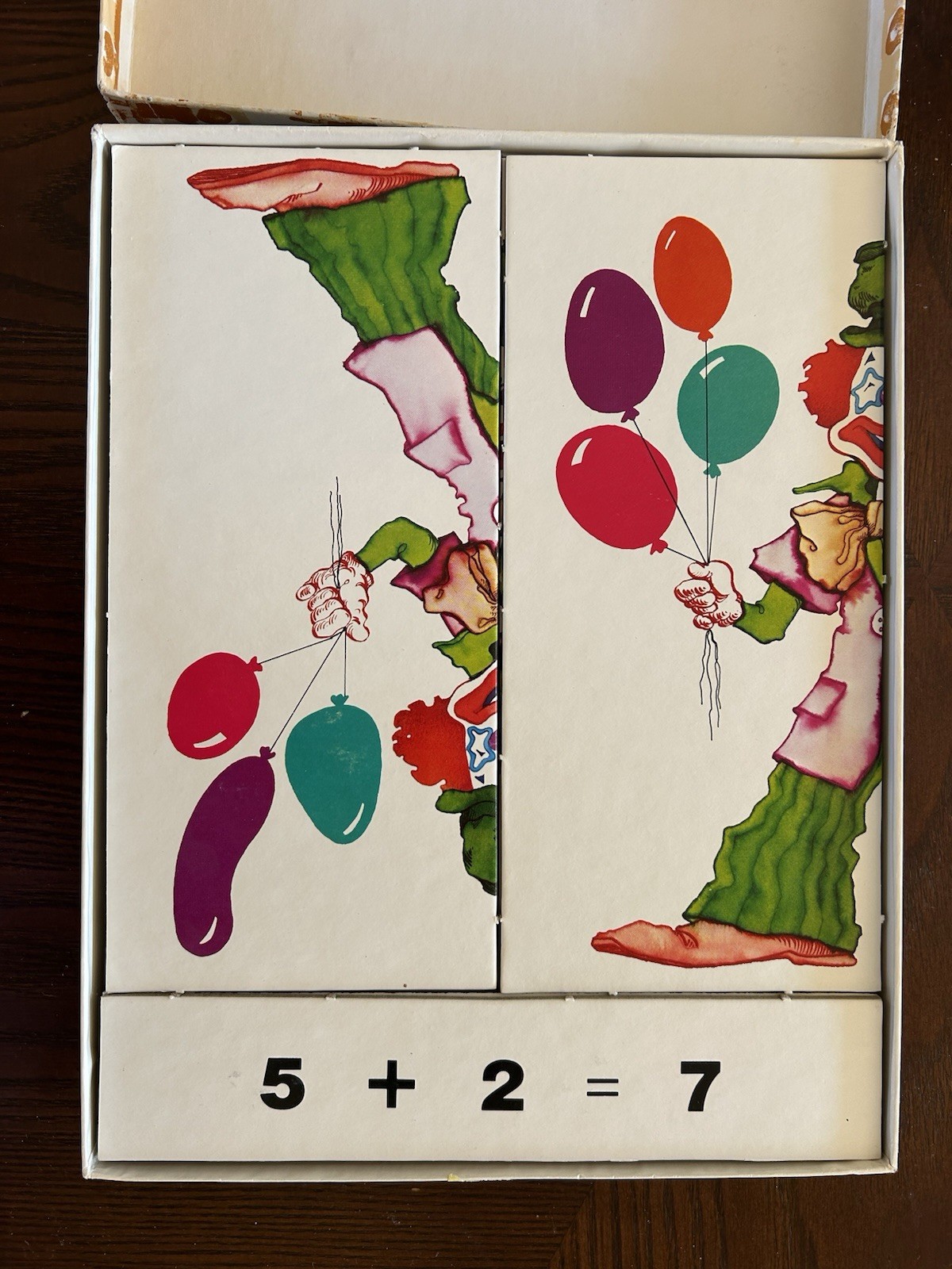 VINTAGE 1978 DEVELOPMENT LEARNING MATERIALS MATH SUM CLOWNS ADDITION COUNTING