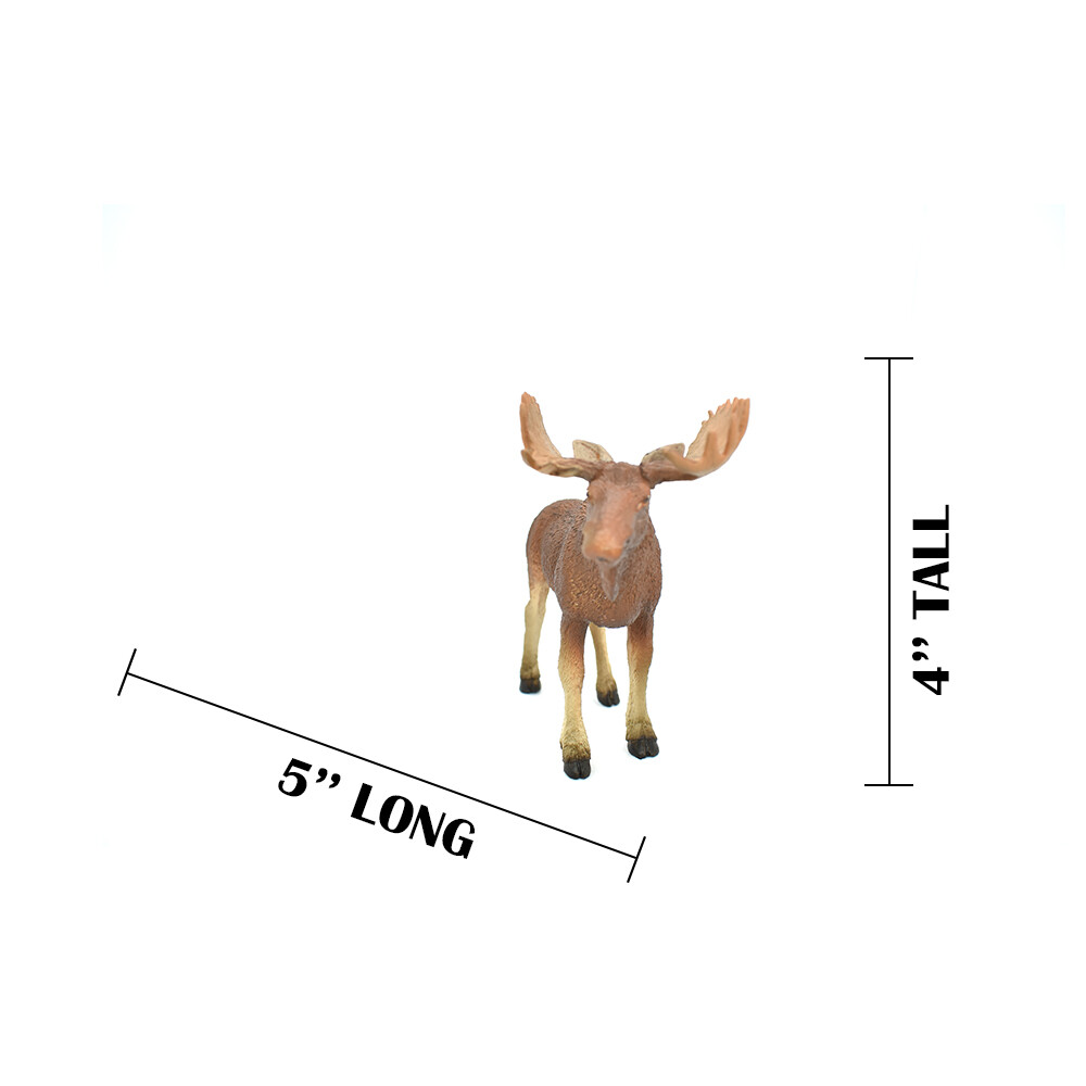 Moose Bull Toy Model Plastic Replica Forest Animal, Kids Educational 5″ F349