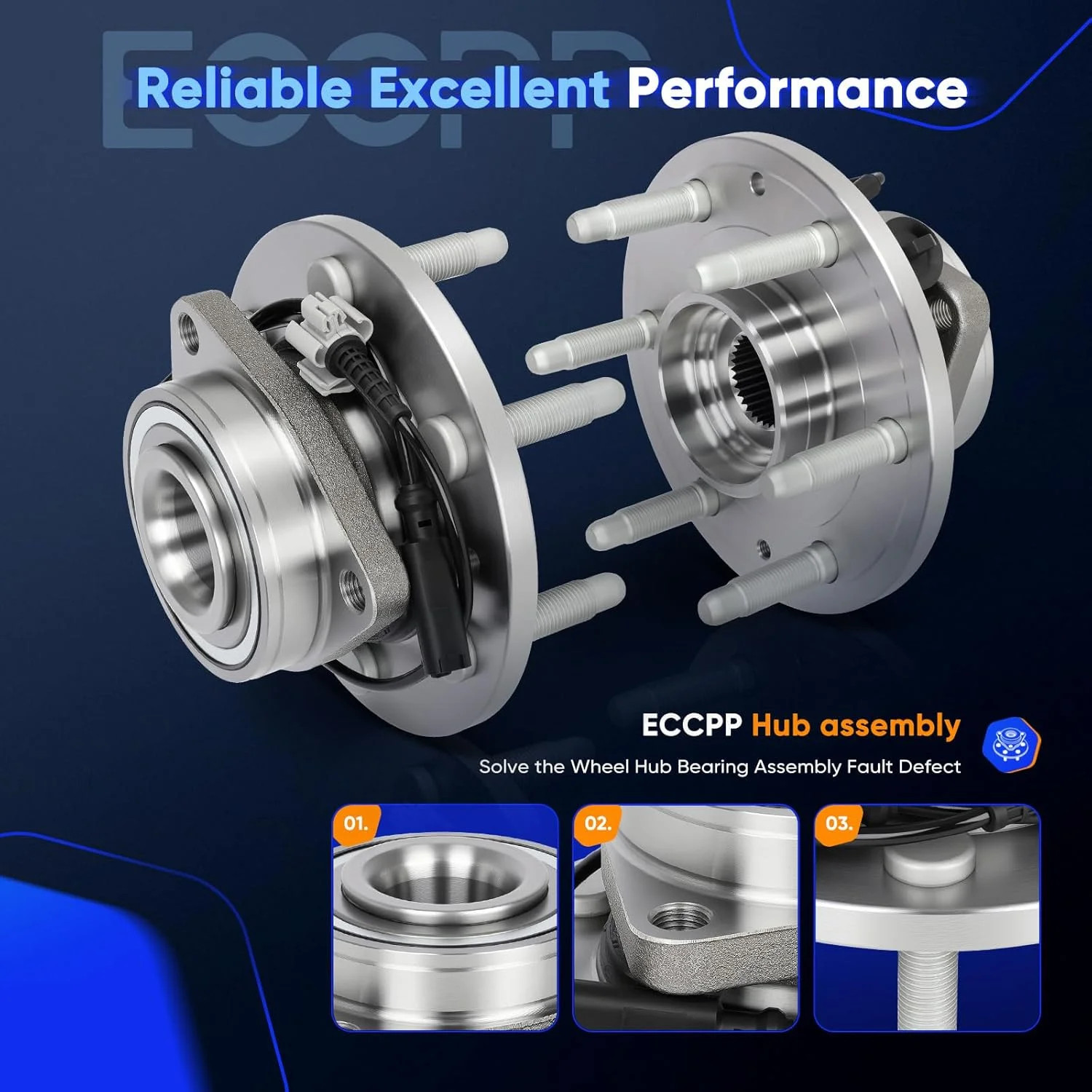 ECCPP 515096 Front Wheel Hub Bearing Assembly for Chevy Avalanche, for Silverado