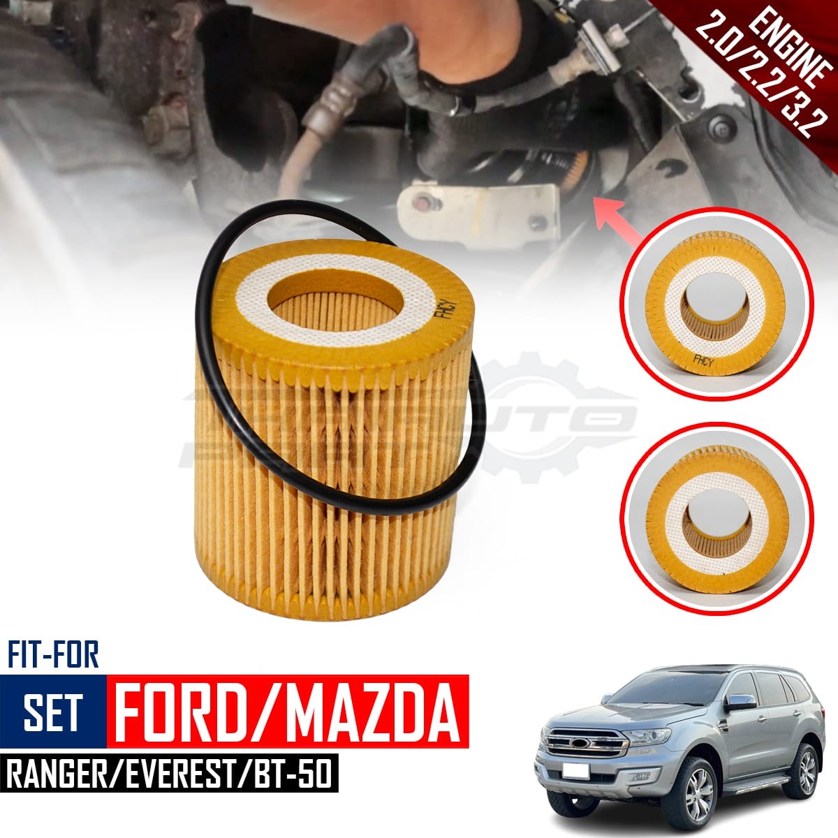 For Ford Ranger Mazda BT-50 12-21 Everest 15-21 02-21 3.2 2.2 Engine Oil Filter