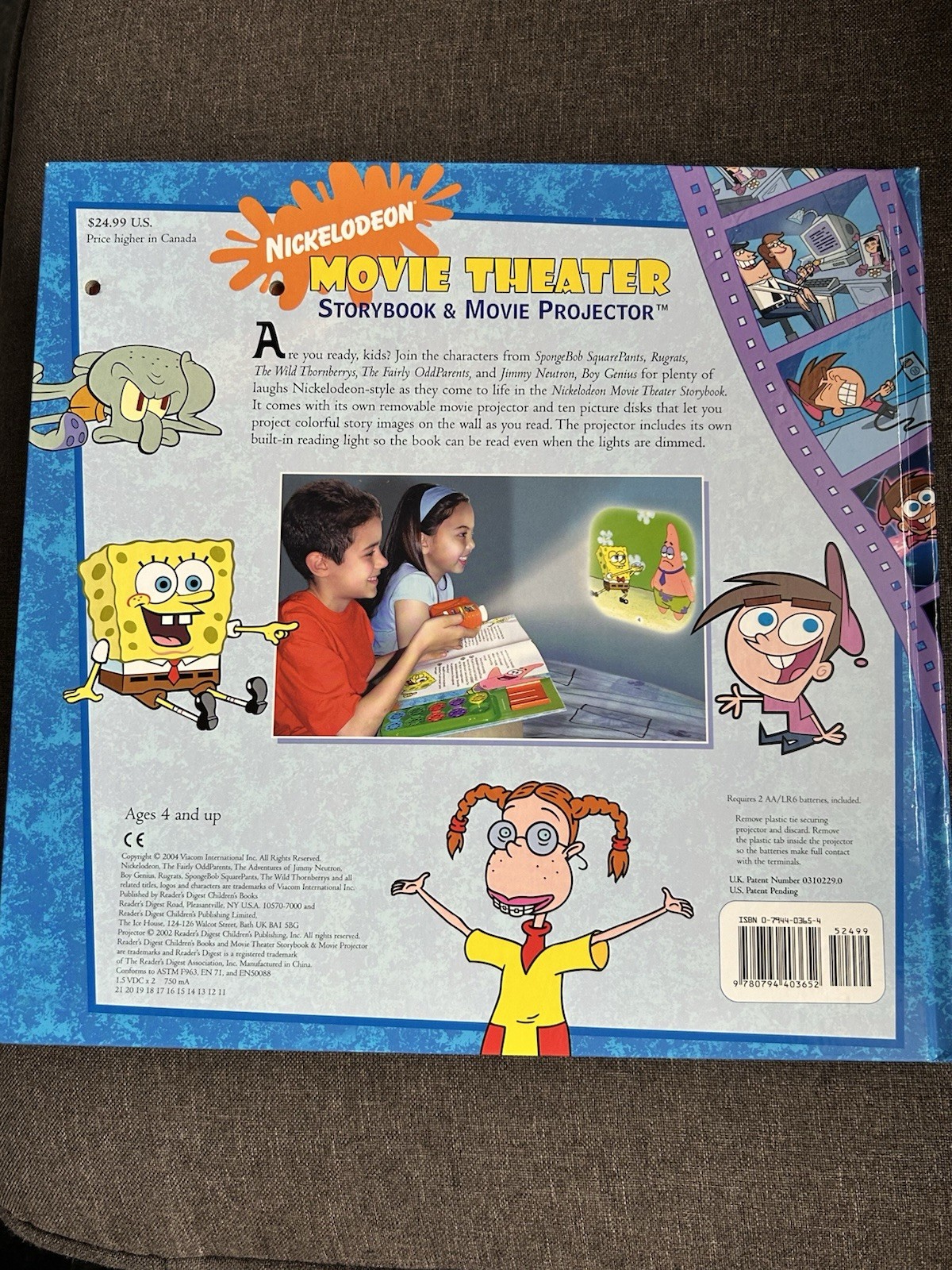 Nickelodeon MOVIE THEATER SpongeBob StoryBook & Movie Projector • NEW