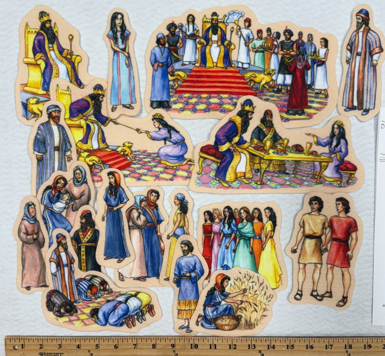Ruth & Esther Felt Figures For Bible FLANNEL BOARD Stories Old Testament kids