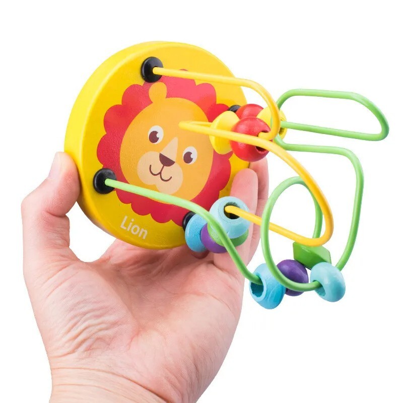 Montessori Wooden Baby Toys Maze Roller Coaster Counting Early Educational Toys