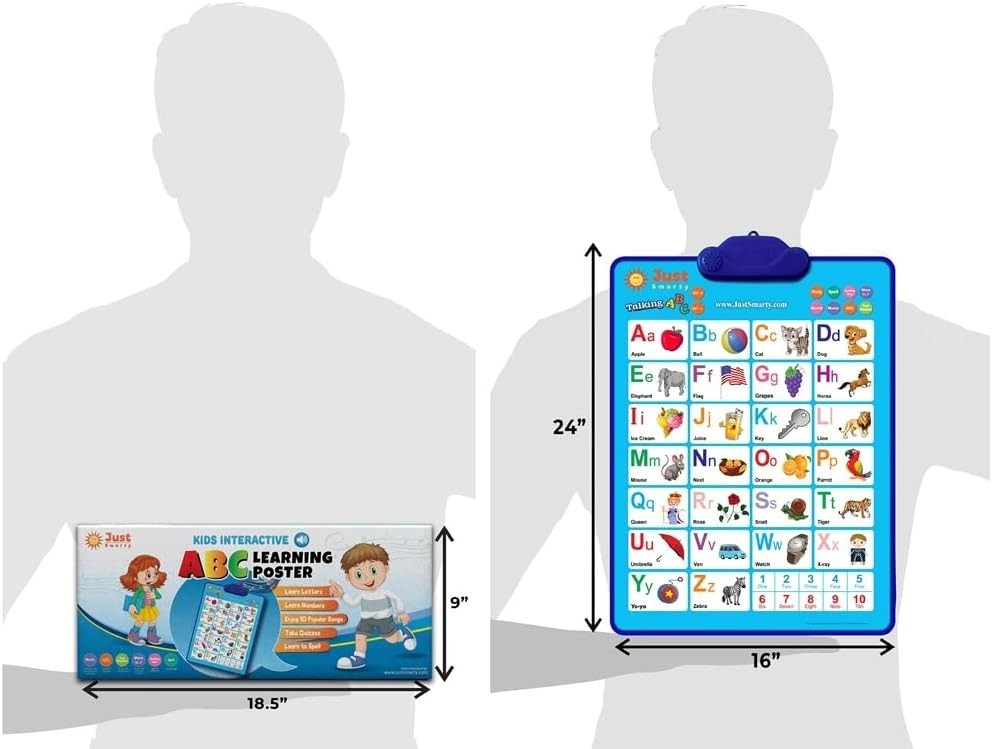 Interactive ABC & 123 Music Poster for Toddlers | Engaging Learning Wall Chart