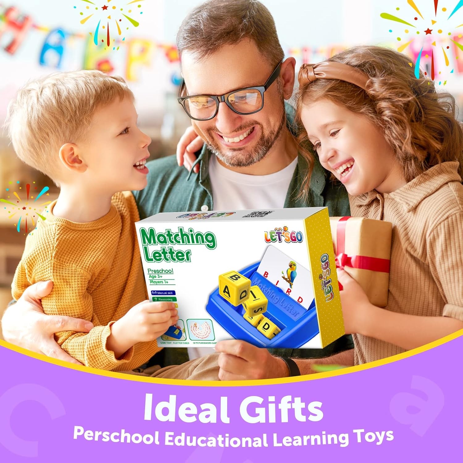 Educational Games for Kids Ages 3-8, Matching Letter Game for Kids Toys for 3-8