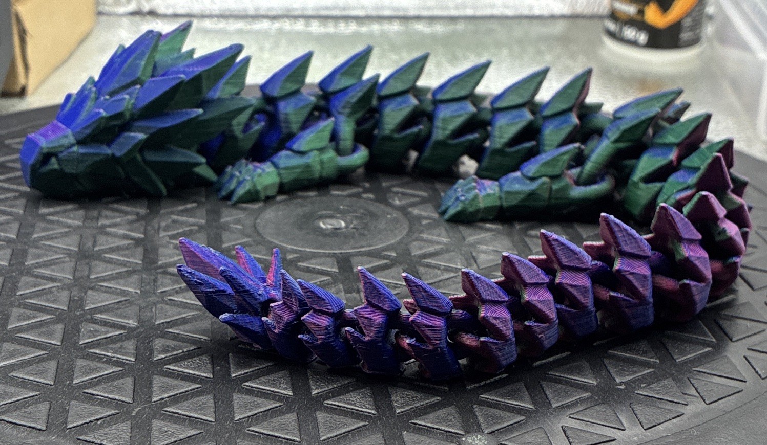 13 inch Articulated red Green Blue Dragon Figurine Collectible, Fantasy Theme