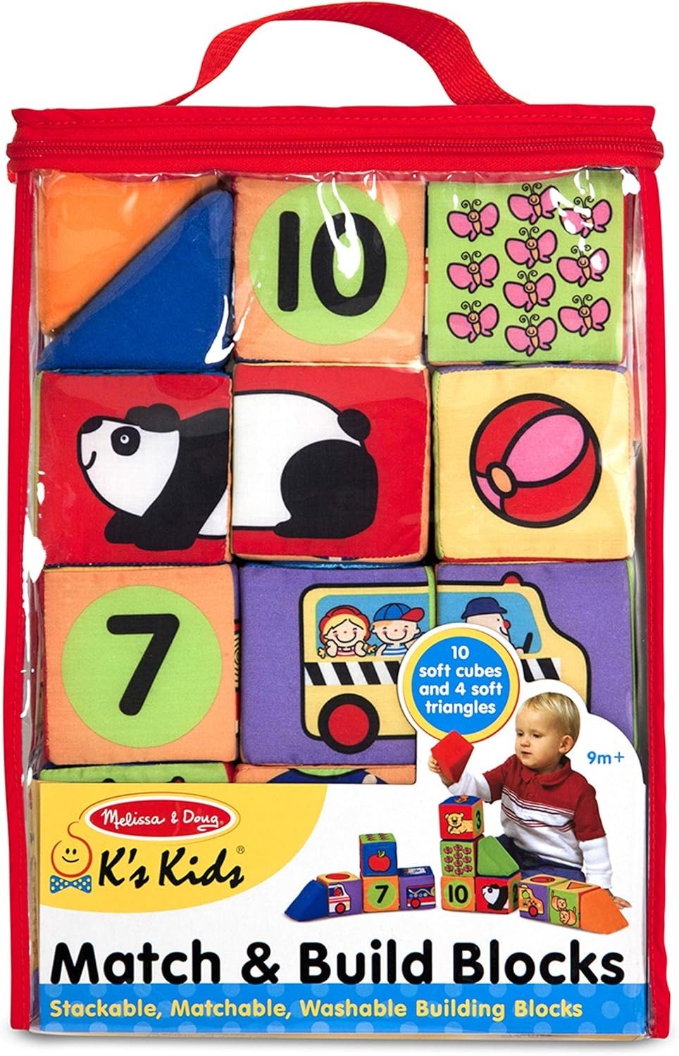Melissa & Doug K’s Kids Match and Build Soft Blocks Set
