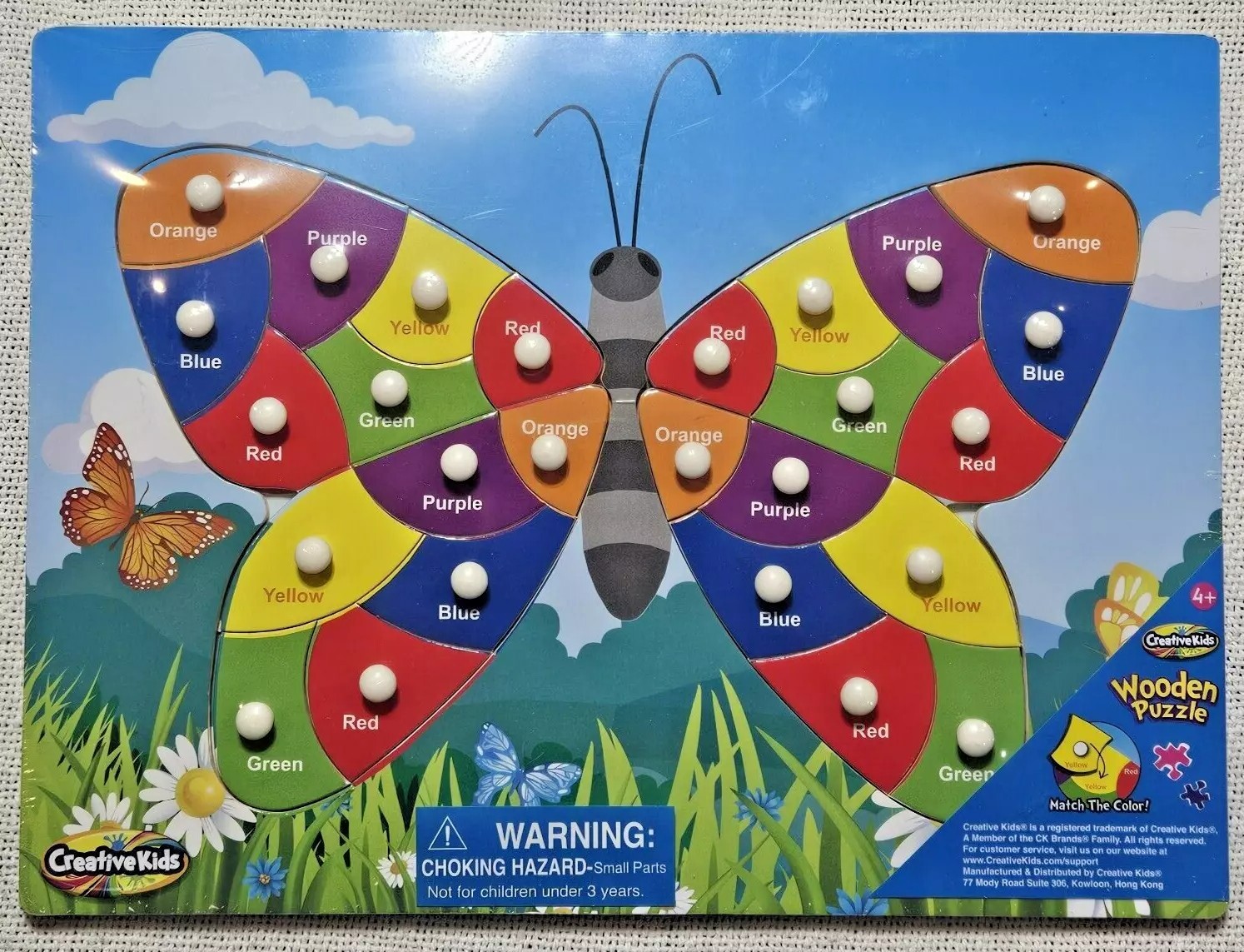 NEW Creative Kids Wooden Learning Puzzle Colors Ages 4+ Teaching Match The Color