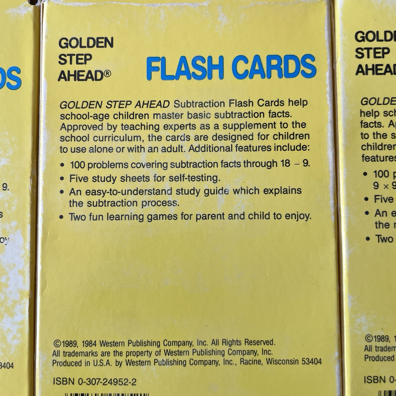 Vintage Golden Step Ahead Flash Cards Addition Subtraction Multiplication