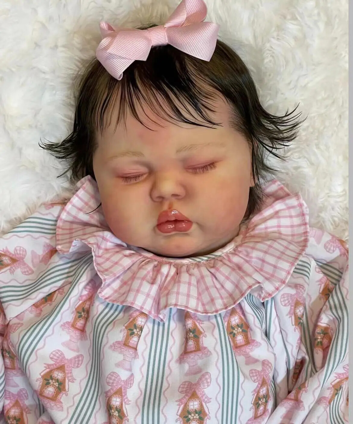 25″ Already Finished Pickle Weighted Reborn Baby Dolls w/ Hand-Rooted Hair Girl