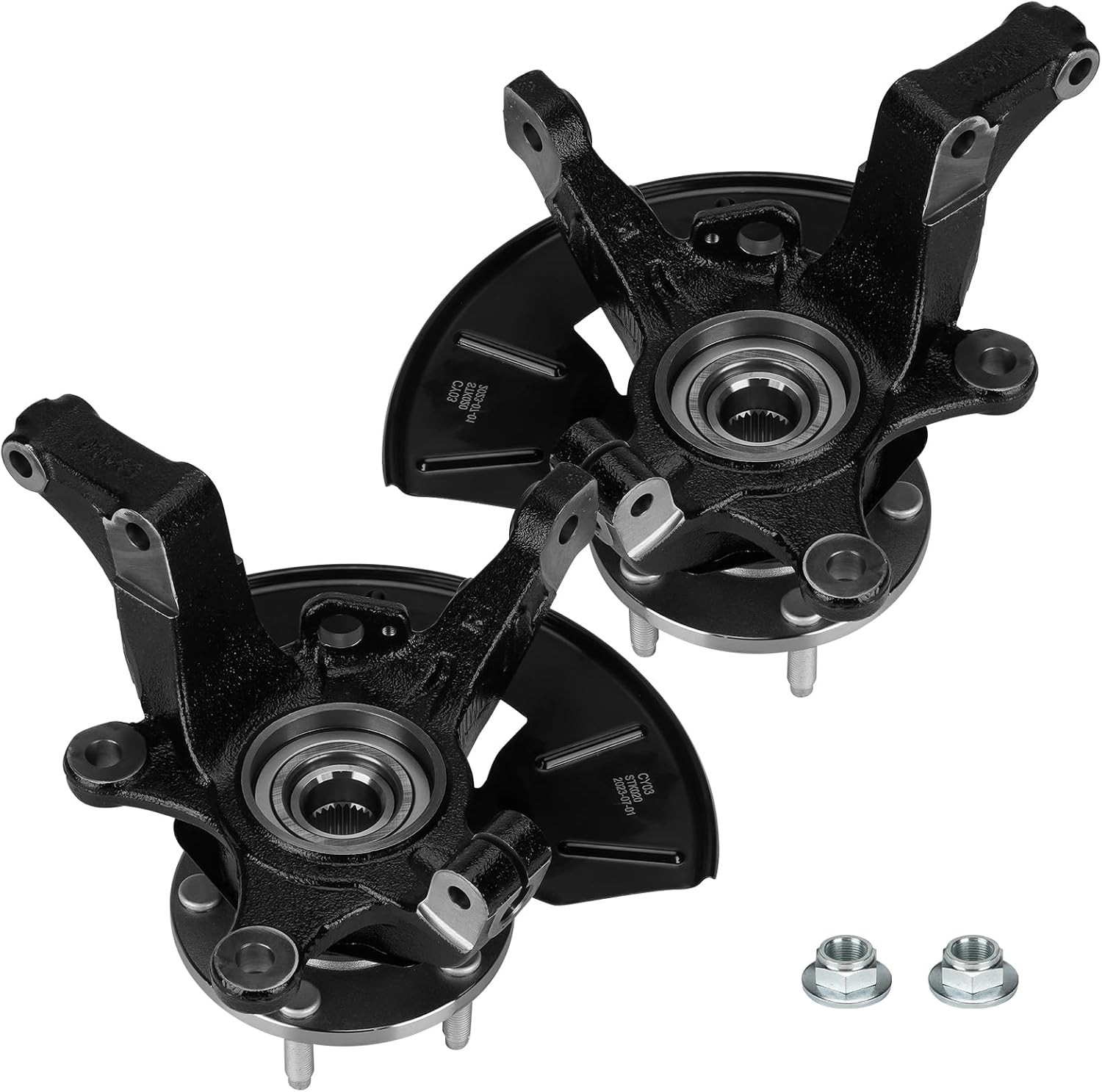 Wheel Hub Bearing Steering Knuckle Assembly Pair Front Driver & Passenger Side