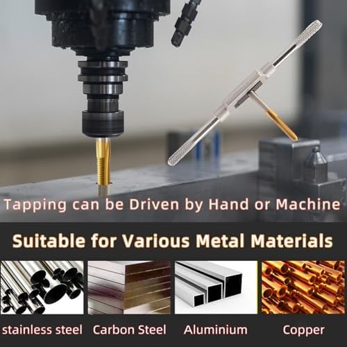 M12X1.0 Thread Tap, Ti-Coated M2 HSS M12 x 1 Thread Milling Tap Right Hand