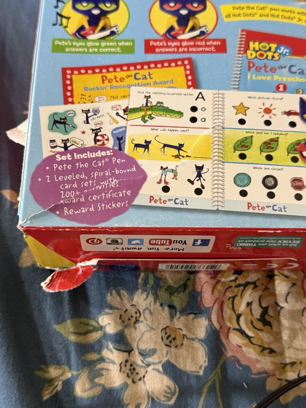 Educational Insights HOT DOTS Game Pete the Cat Kindergarten Rocks Toy Level 2