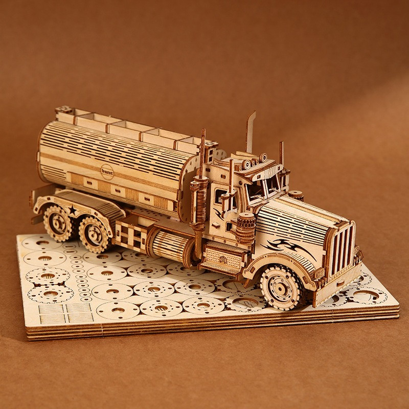 3D Wooden Tanker truck Puzzles Money Box