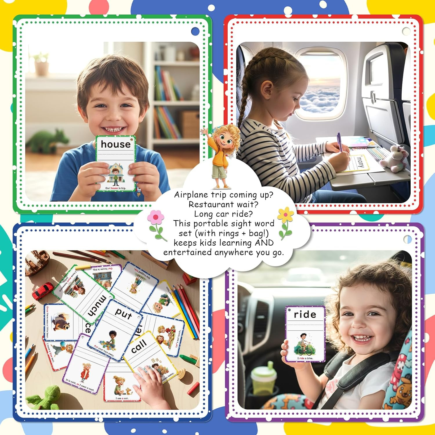 Sight Words Flash Cards Kindergarten, Flash Cards for Kids Ages 4-8, 250 Dolch S
