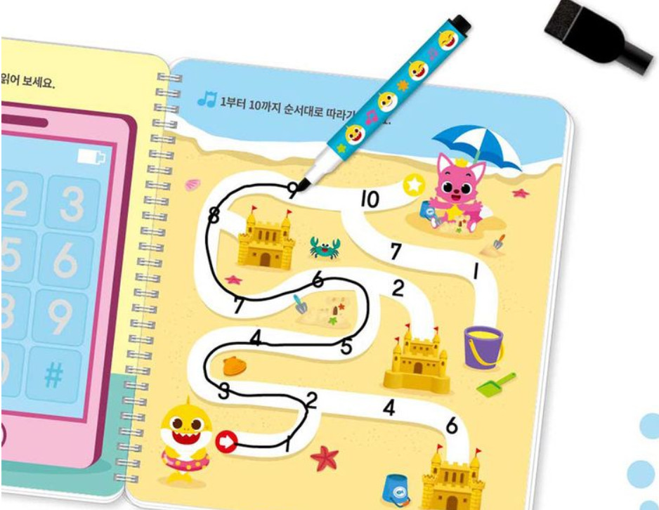 [Pinkfong] Baby Shark Write & Erase Workbook Reusable Number