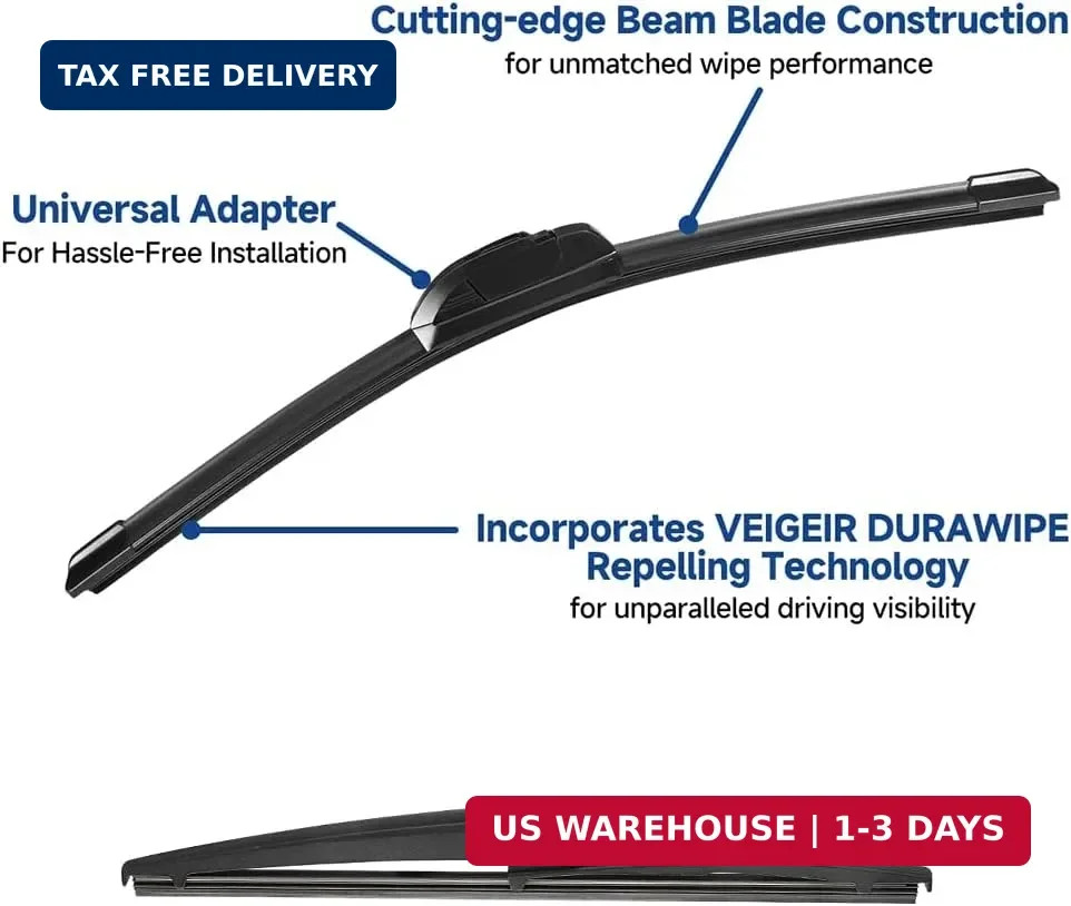 3 Pack Windshield Wiper Blades Compatible With Toyota RAV4 2019-2022 Front and R