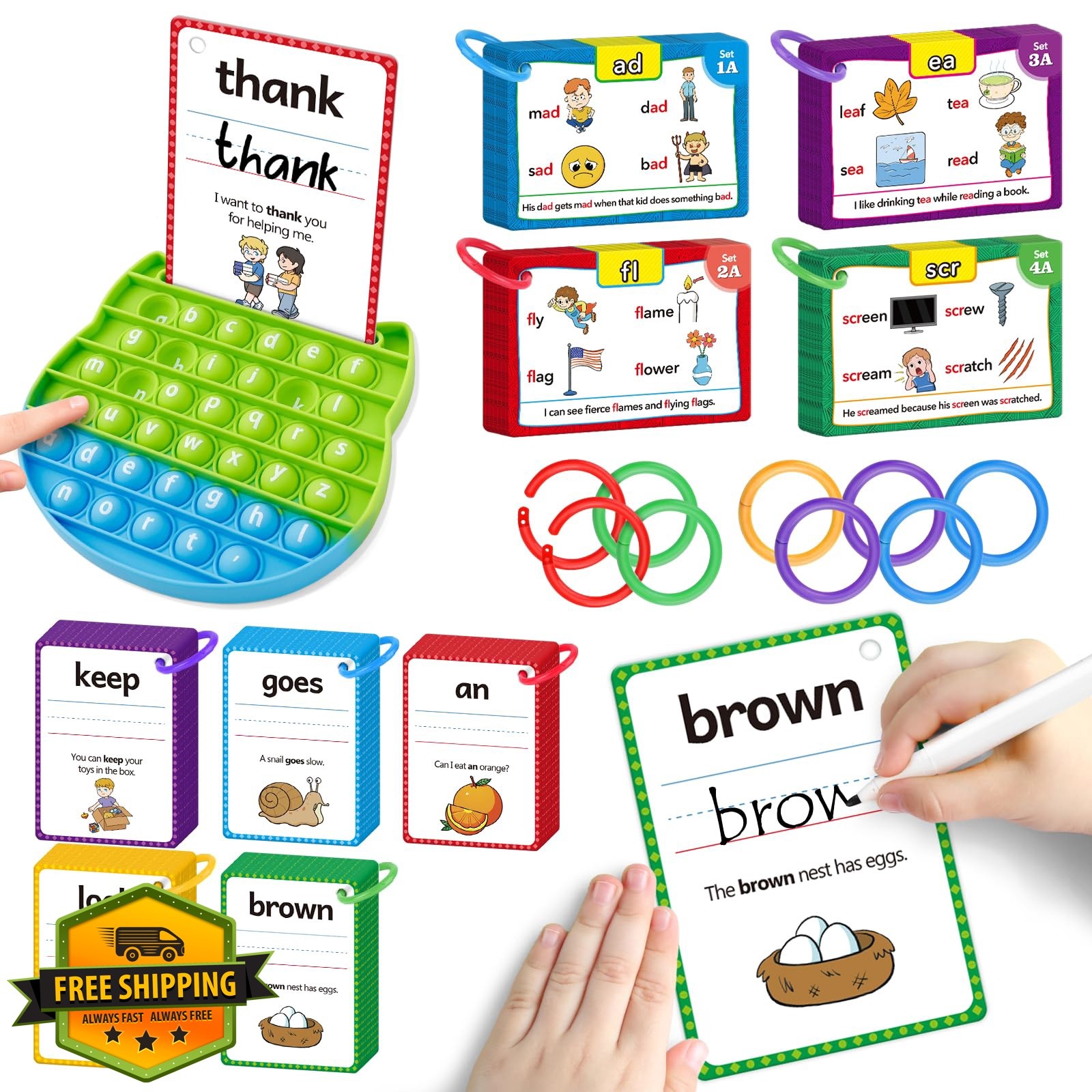 Aizweb Sight Words CVC Blends Flash Cards Phonics