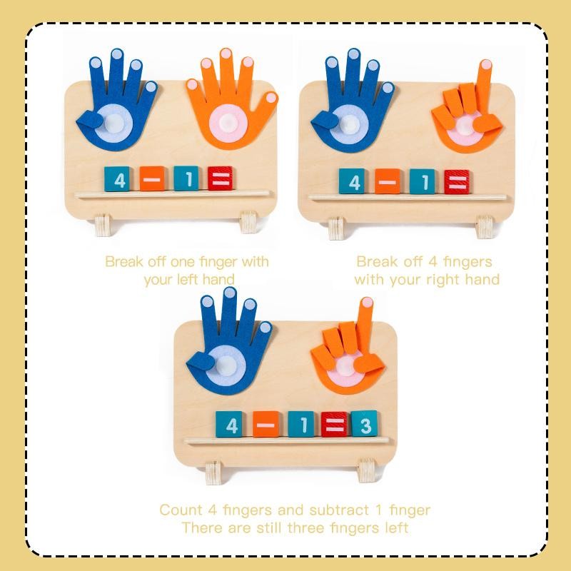 Wooden Math Finger Counting Learning Toys Montessori Educational Aids Toddlers
