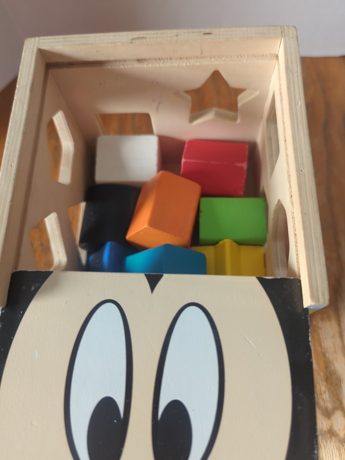 Melissa & Doug Disney Baby Mickey Mouse Wooden Shape Sorting Cube 8 Shapes