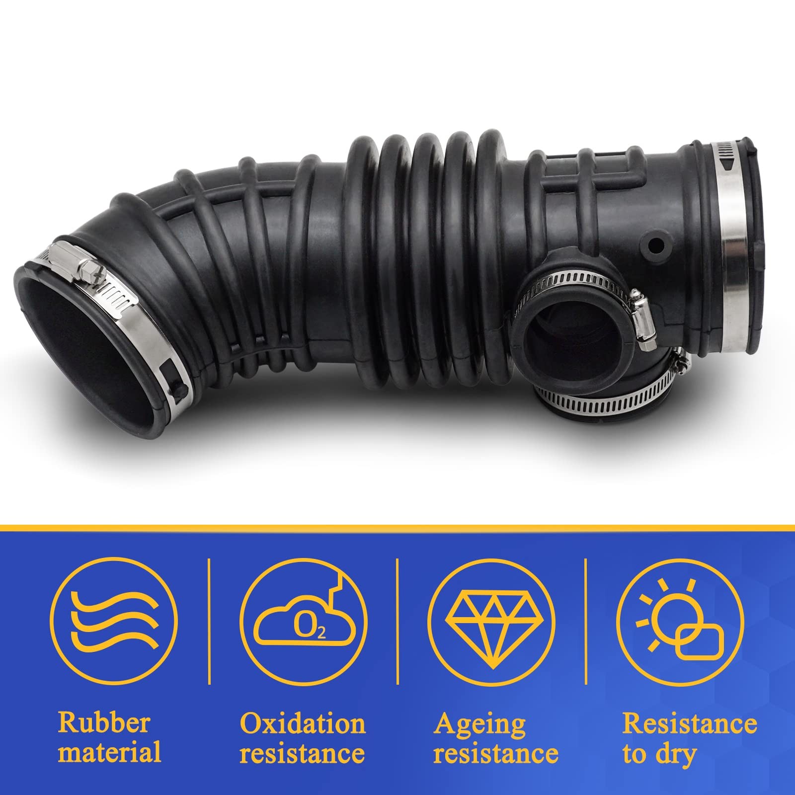 Air Cleaner Intake Hose For 01-03 Infiniti QX4/Nissan Pathfinder 3.5L, Black
