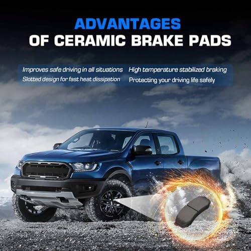 Front Rear Ceramic Disc Brake Pads Set for Toyota 4Runner 2003-2023, for FJ