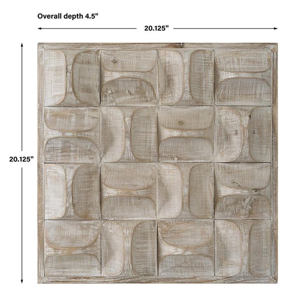 Uttermost Pickford Contemporary Fir Wood and MDF Wall Decor in Natural and Ivory