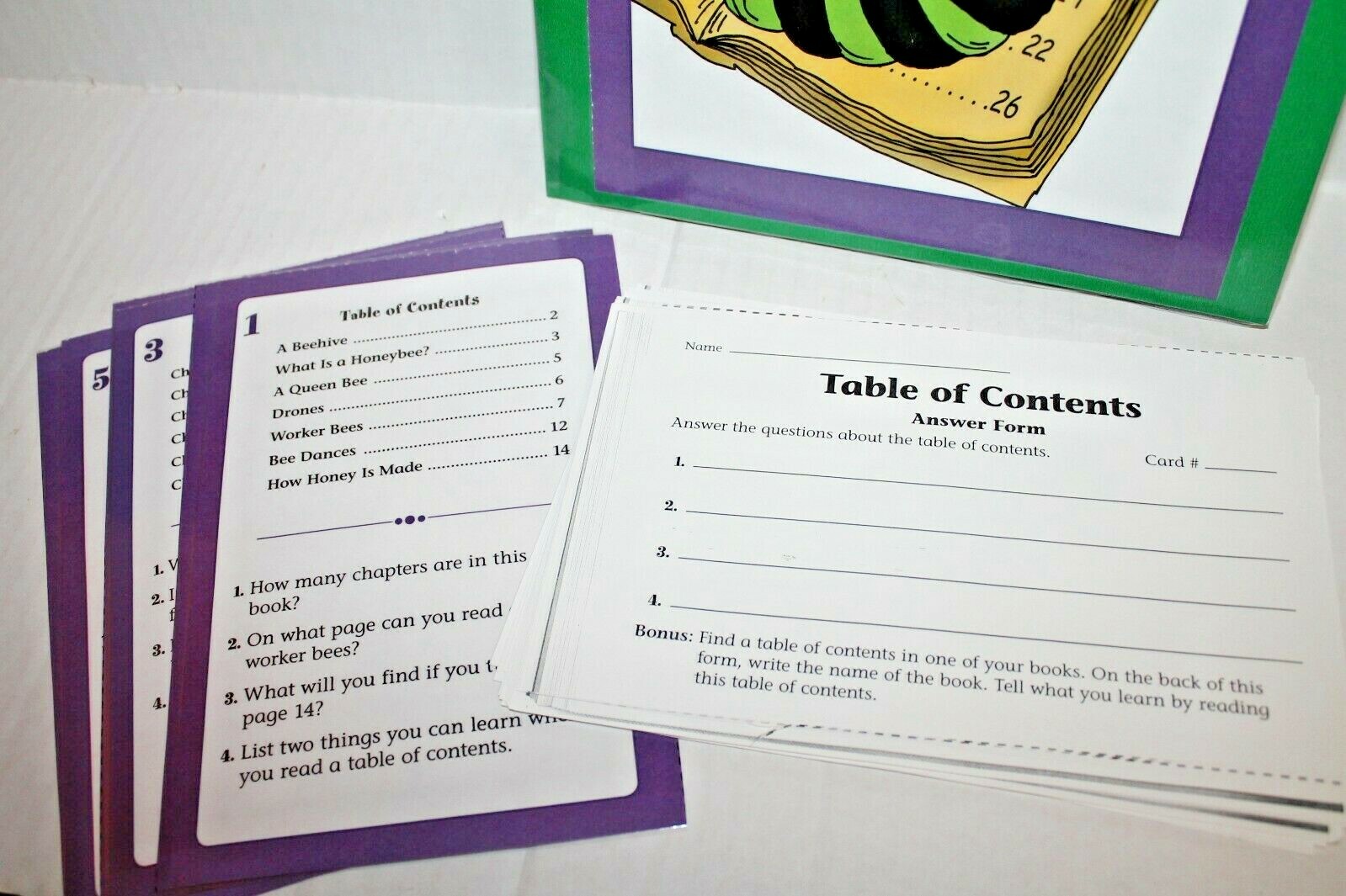 Evan-Moor “Table of Contents” Folder Center Language Arts Activity Grades 3-4