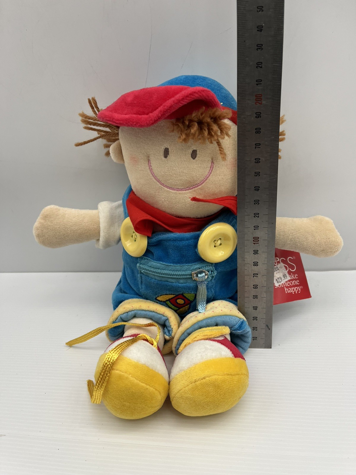 Russ Berrie ZIPPETY Teach Me to Dress Boy 12″ Plush Zippers Shoelaces Buttons
