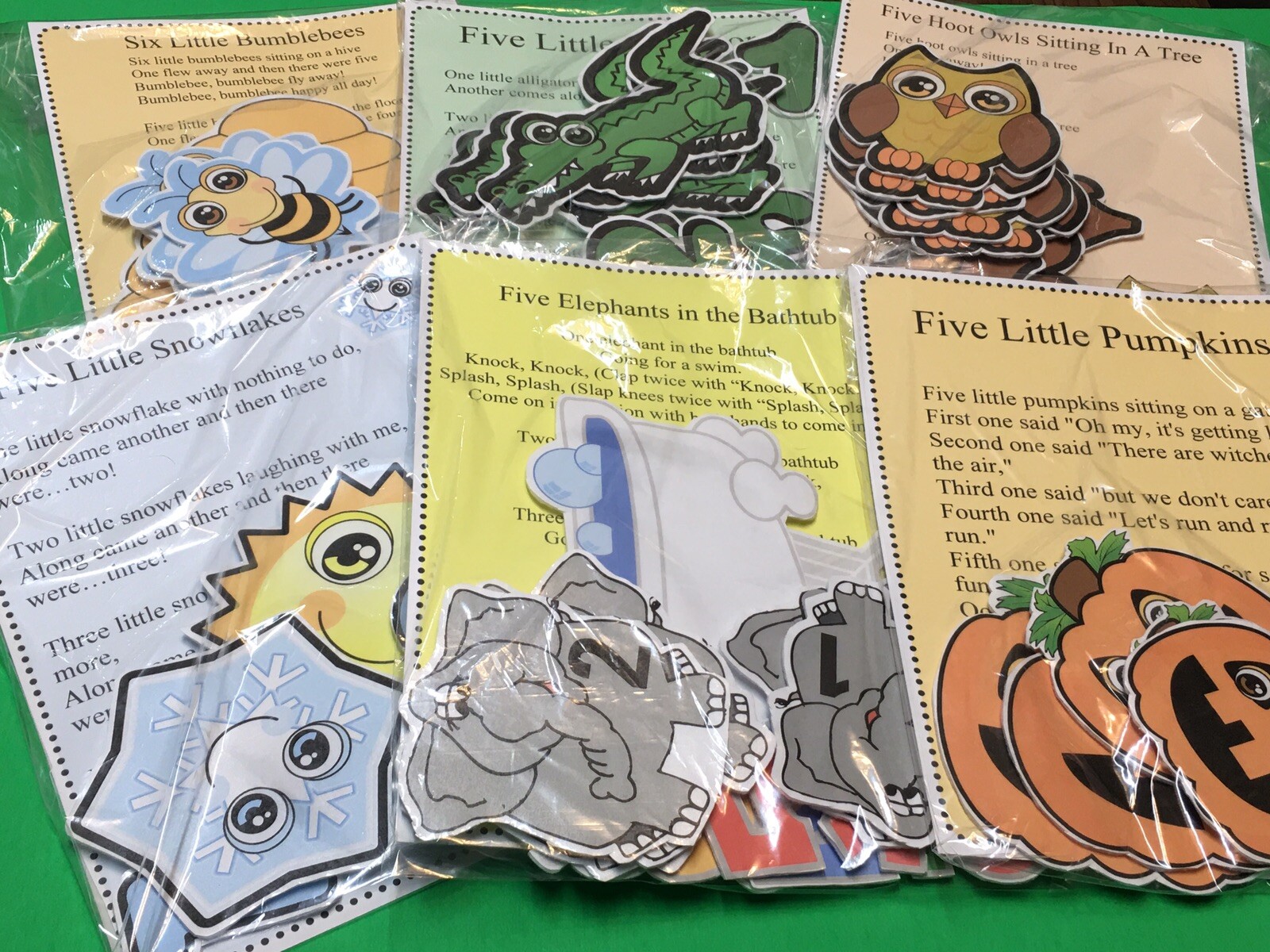 6 Precut Story Flannel / Felt Board Figures Sets 54 pieces